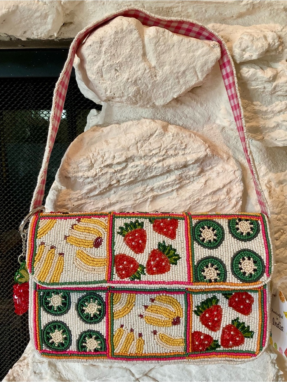 NWT VIRAL Handcrafted in India colorful handmade beaded shoulder bag